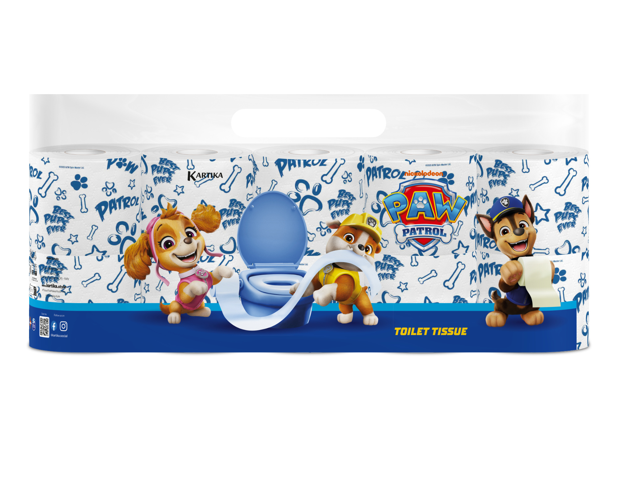 Papier toaletowy Kartika Paw Patrol 10 rolek 200 listków 3 warstwy